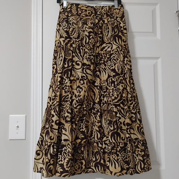 Cottage Core Boho Tiered Floral Cotton Retro Skirt 18W Peasant Grunge Modest - Picture 2 of 13